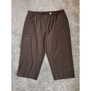 ZENERGY by Chico's size 3 XL 16 Brown Stretch Elastic Pull-On Cropped Pants